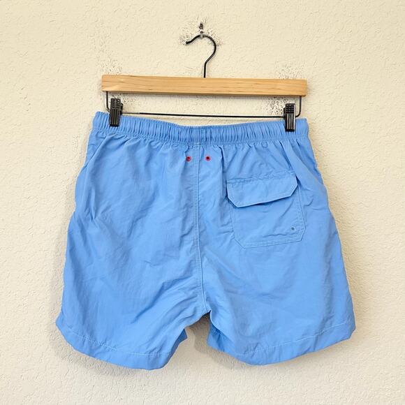 SOLID & STRIPED Swim Trunks Sky Blue Mesh Lined Drawstring Surf Beach - Picture 2 of 8